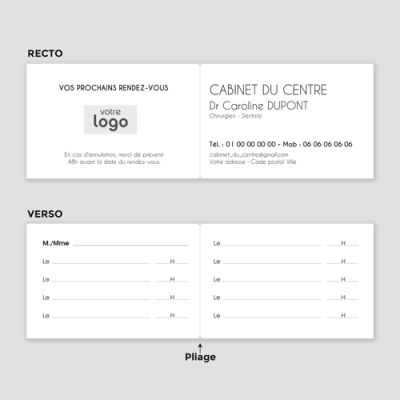 Carte de visite 2 volets