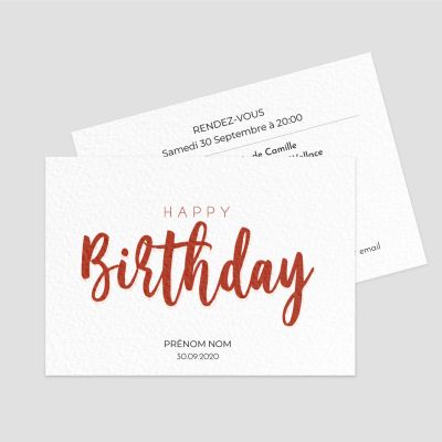 Carton d'invitation A6 recto verso