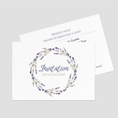 Carton d'invitation A6 recto verso