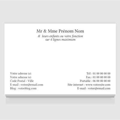 Carte de visite grand format