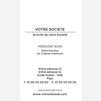 Carte de visite verticale