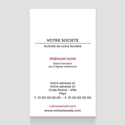Carte de visite verticale
