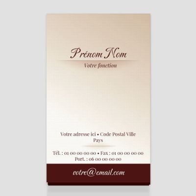 Carte de visite verticale