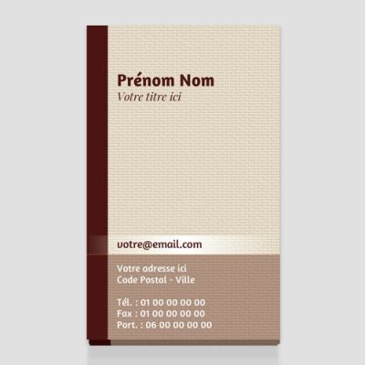 Carte de visite verticale