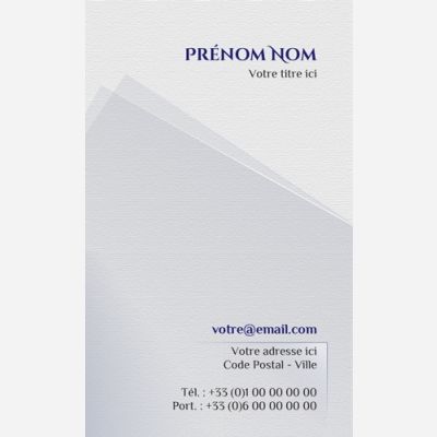 Carte de visite verticale