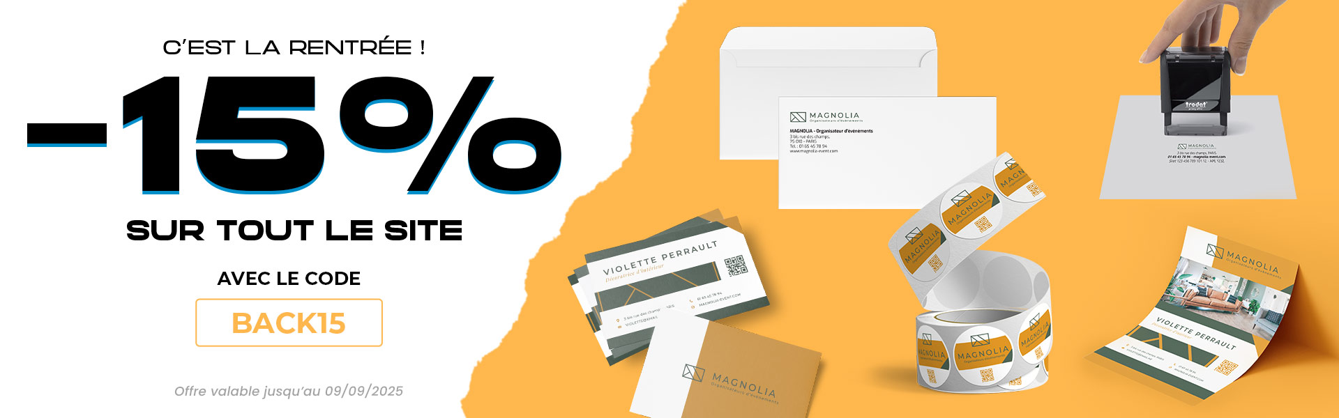 15% de réduction sur tout le site pour la rentrée