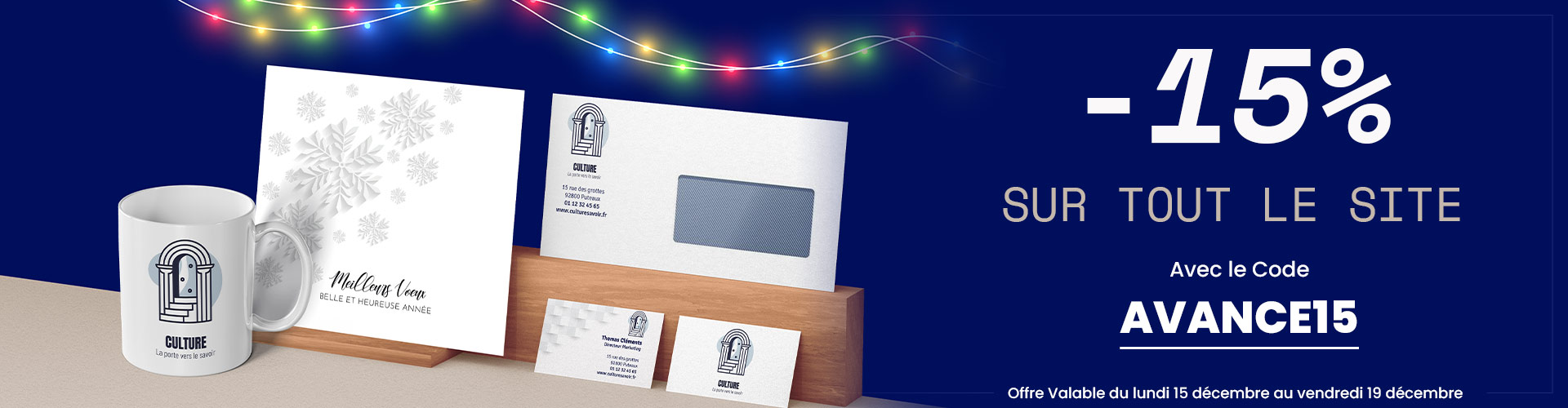 15% de remise sur tout le site