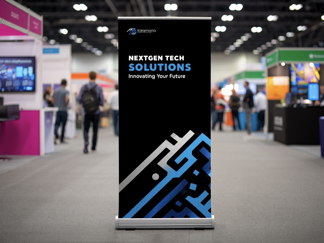 photo d’un kakemono dans un salon professionnel