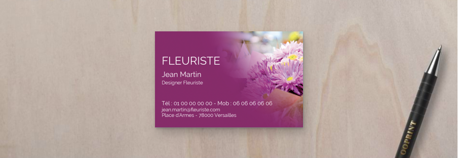 Exemple d’un modèle de carte de visite fleuriste