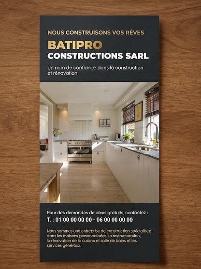 Exemple de flyer pour une entreprise du bâtiment
