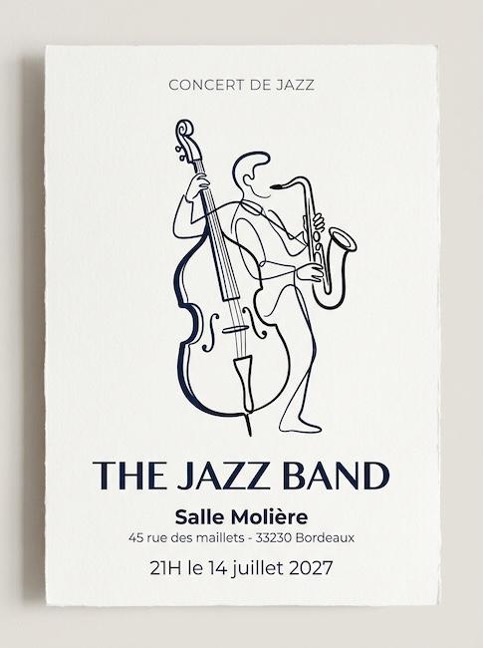 Exemple de flyer minimaliste pour un concert