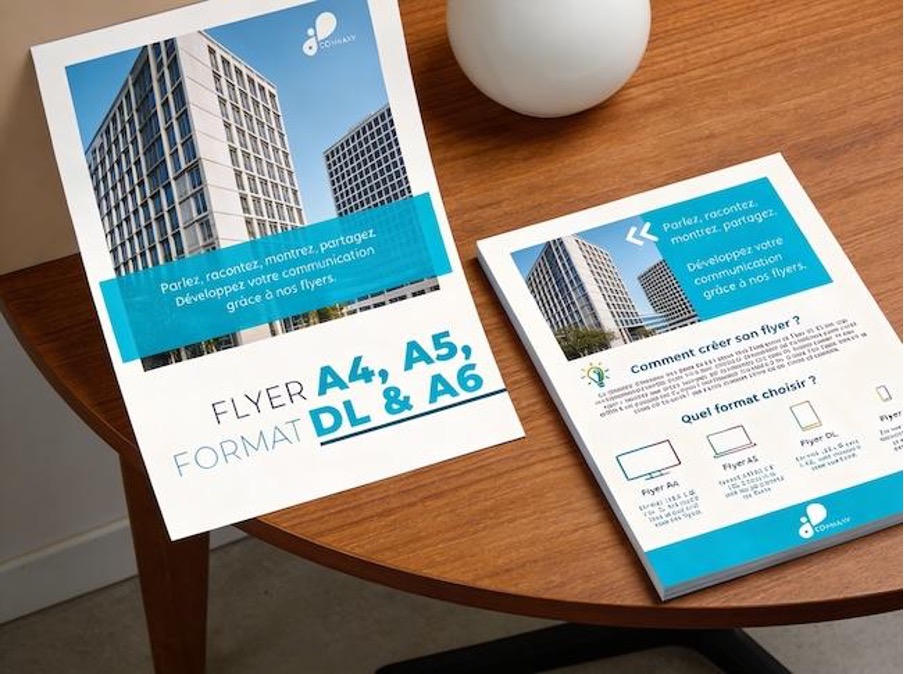 photo de flyers posés sur une table