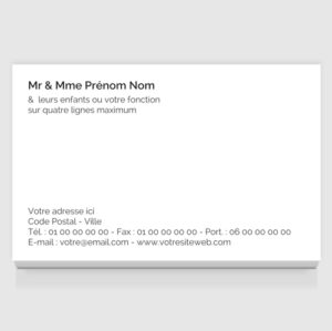 Carte de visite grand format - Ref CV-D14925