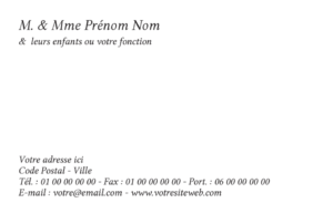 Carte de visite grand format - Ref CV-D15193