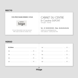 Carte de visite 2 volets - Ref CV-E15382