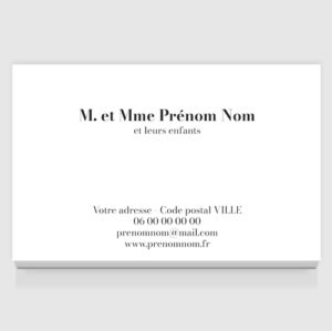 Carte de visite grand format - Ref CV-D15701