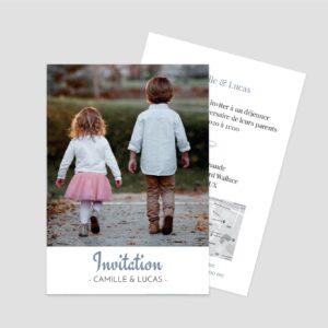 Carton d'invitation A6 recto verso - Ref IV-B15758