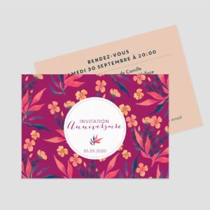 Carton d'invitation A6 recto verso - Ref IV-B15769