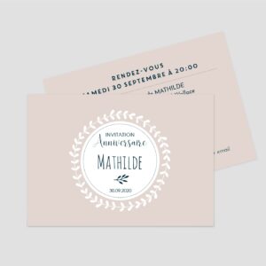 Carton d'invitation A6 recto verso - Ref IV-B15770