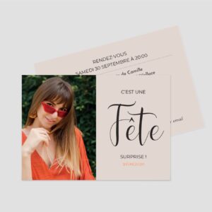 Carton d'invitation A6 recto verso - Ref IV-B15782