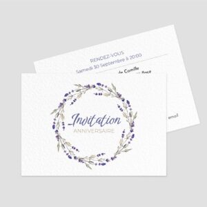 Carton d'invitation A6 recto verso - Ref IV-B15836