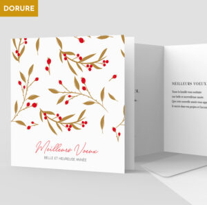 Carte de voeux 2 volets - Ref CX-A15884-GOLD