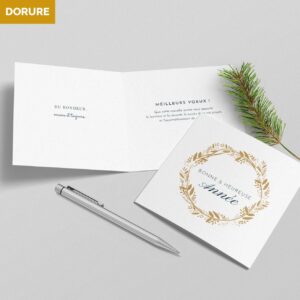 Carte de voeux 2 volets - Ref CX-A15887-GOLD