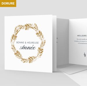 Carte de voeux 2 volets - Ref CX-A15887-GOLD