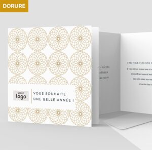 Carte de voeux 2 volets - Ref CX-A15891-GOLD