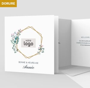 Carte de voeux 2 volets - Ref CX-A15892-GOLD