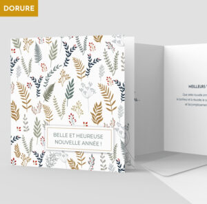 Carte de voeux 2 volets - Ref CX-A15896-GOLD