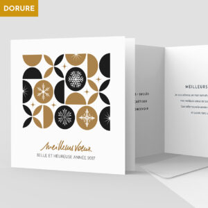 Carte de voeux 2 volets - Ref CX-A15920-GOLD