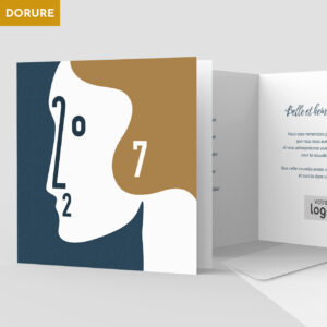 Carte de voeux 2 volets - Ref CX-A16085-GOLD