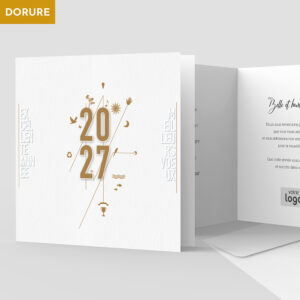 Carte de voeux 2 volets - Ref CX-A16086-GOLD