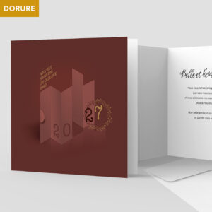 Carte de voeux 2 volets - Ref CX-A16091-GOLD