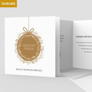 Carte de voeux 2 volets - Ref CX-A16102-GOLD
