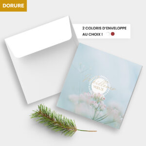 Carte de voeux 2 volets - Ref CX-A16103-GOLD