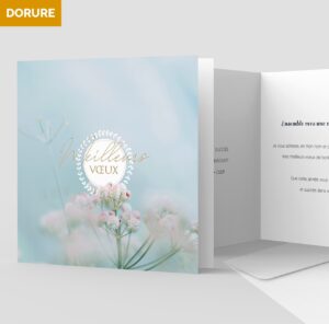 Carte de voeux 2 volets - Ref CX-A16103-GOLD