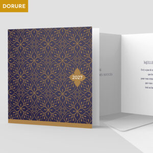 Carte de voeux 2 volets - Ref CX-A16229-GOLD