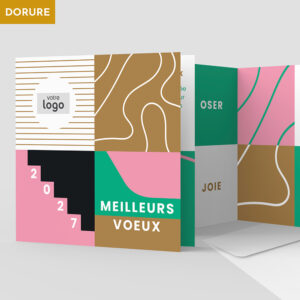 Carte de voeux 2 volets - Ref CX-A16231-GOLD