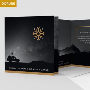 Carte de voeux 2 volets - Ref CX-A16232-GOLD