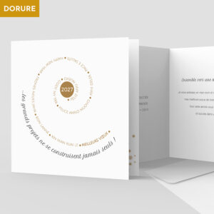 Carte de voeux 2 volets - Ref CX-A16236-GOLD