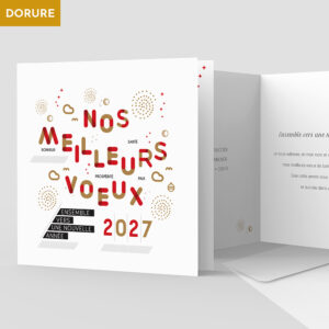 Carte de voeux 2 volets - Ref CX-A16365-GOLD