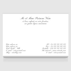 Carte de visite grand format - Ref CV-D2125