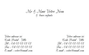 Carte de visite - Ref CV-A2128