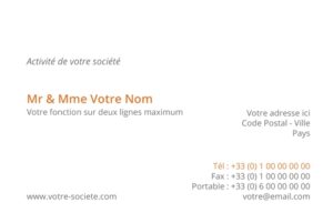 Carte de visite grand format - Ref CV-D4607