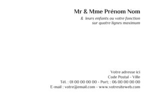 Carte de visite grand format - Ref CV-D4617