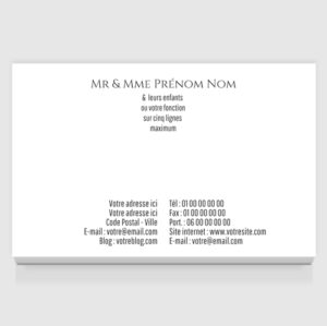 Carte de visite grand format - Ref CV-D4621