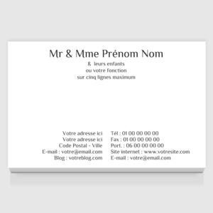 Carte de visite grand format - Ref CV-D4622