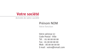 Carte de visite - Ref CV-A6380